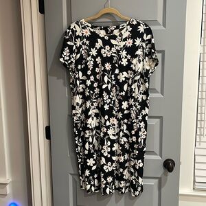 Floral knit dress short sleeve dress